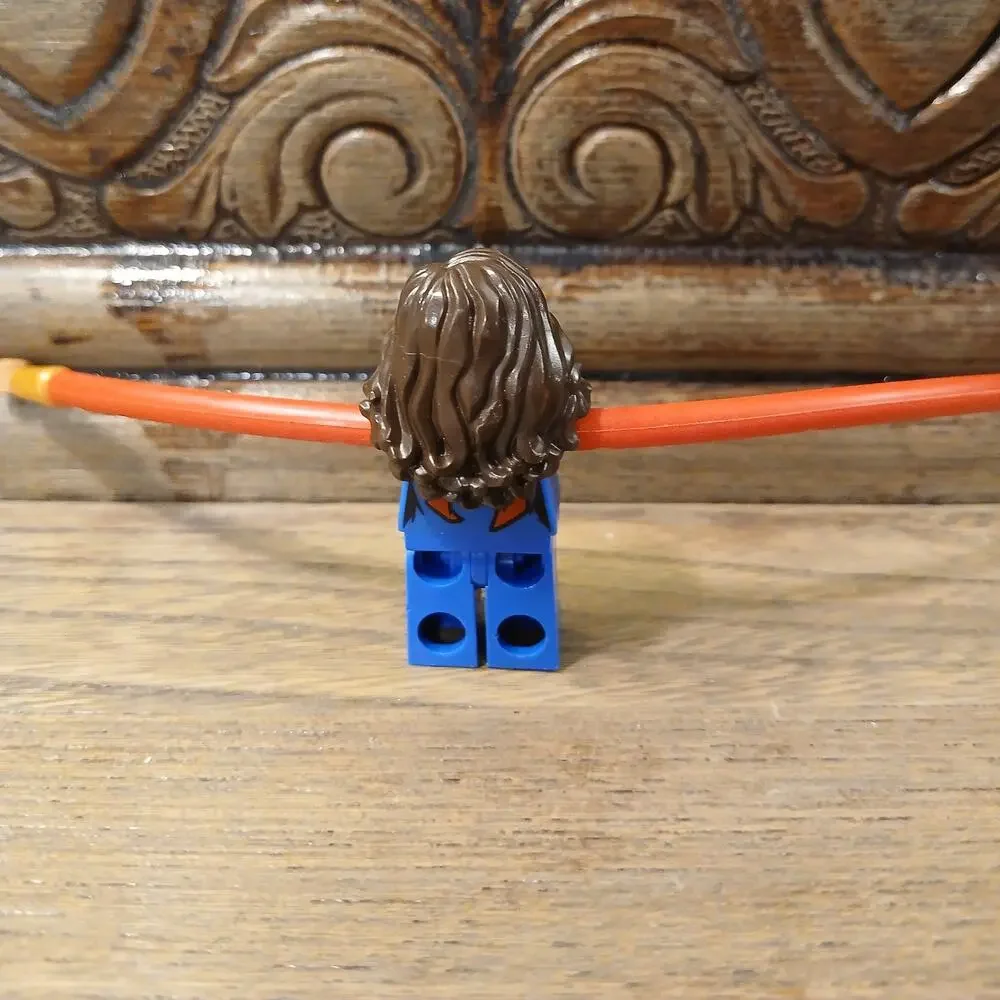 LEGO Ms. Marvel Minifigure Blue Suit Red Flexible Arms Lightning Bolt 1 Piece